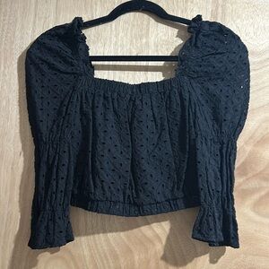 Wild Honey black eyelet crop top size small